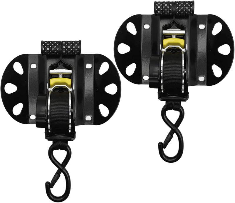 SPAUTO Retractable Ratchet Straps Compatible with 2015-2025 Ford F150, 2PCS Self Retracting Ratchet Straps Tie Down Anchors Box Link Cleats for F250/F350/F450/F550 Super Duty Truck Bed Accessories - Image 1